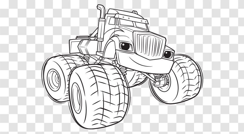 Colouring Pages Coloring Book Machine Demand Image - Truck - Blaze Monster Transparent PNG