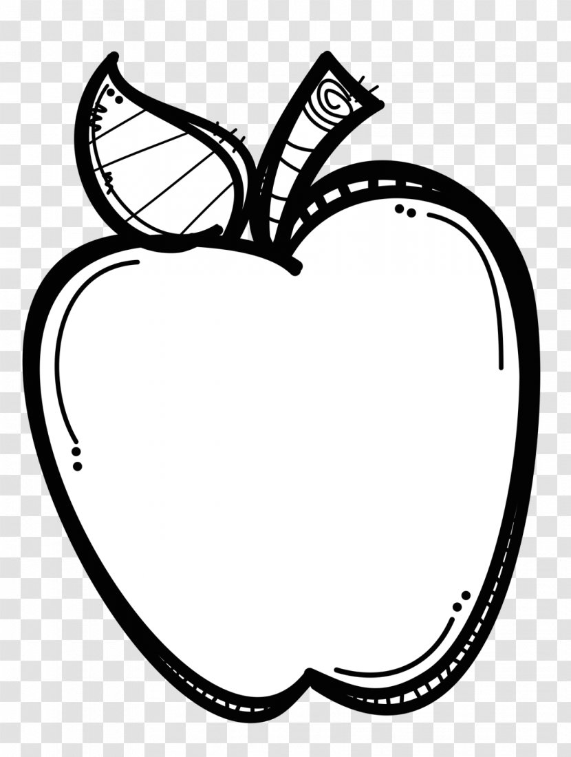 Black And White Apple Clip Art - Fruit Transparent PNG