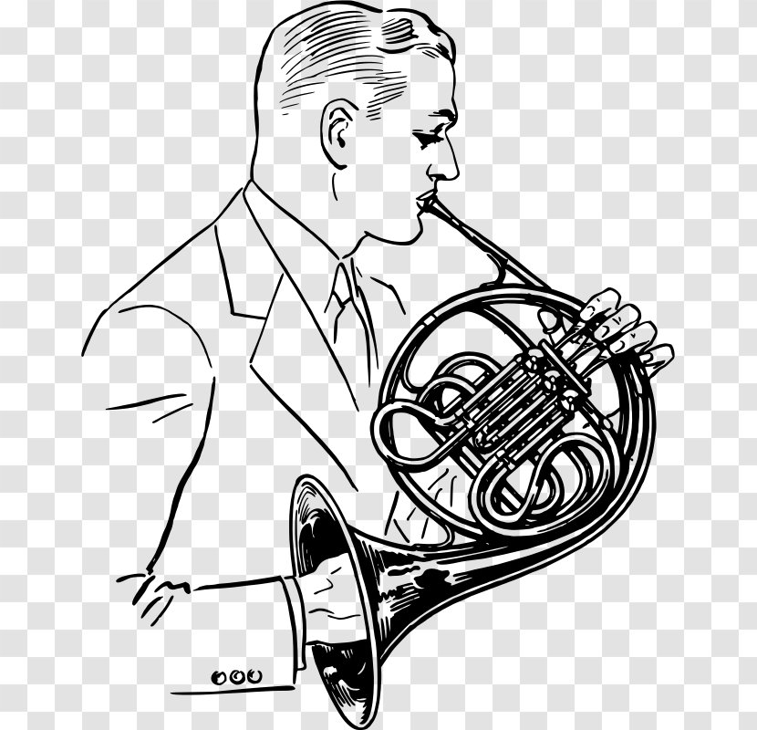 French Horns Drawing Hornist - Heart - Horn Transparent PNG
