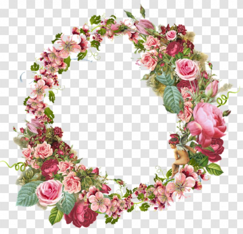 Picture Frames Flower Vintage Clothing Rose Clip Art - Floral Wreath Transparent PNG