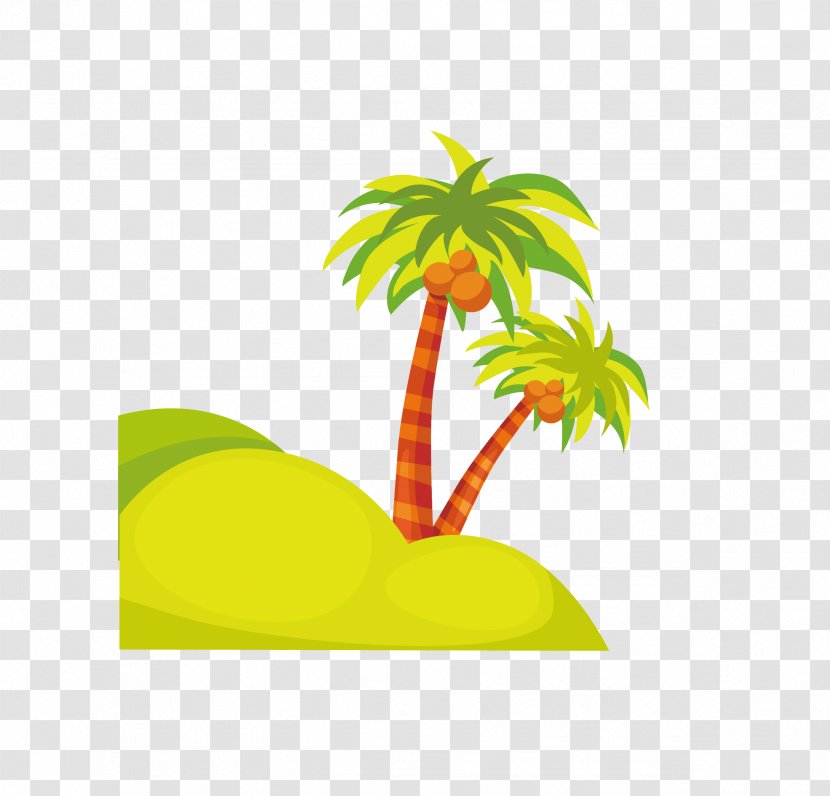 Cartoon Clip Art - Grass - Coconut Tree Transparent PNG