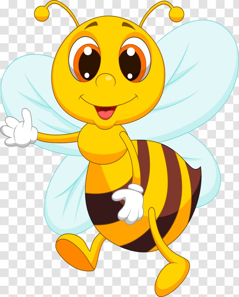 Bee Cartoon Stock Photography - Invertebrate - Cute Transparent PNG
