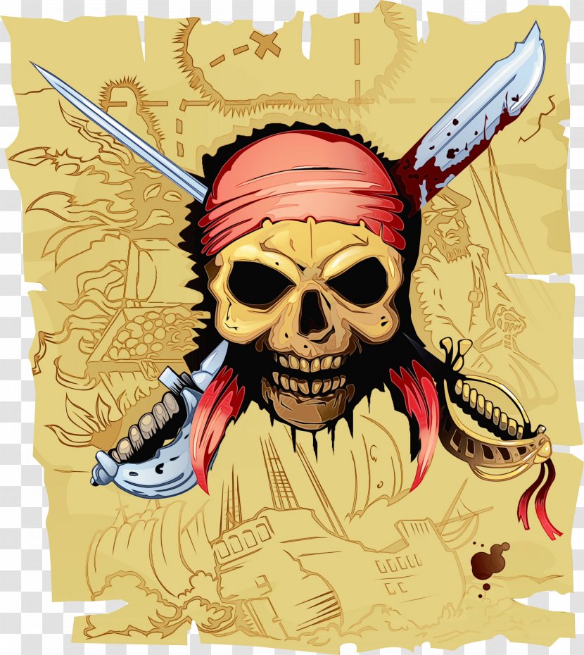 Bone Skull Yellow Fictional Character T-shirt - Drawing Poster Transparent PNG
