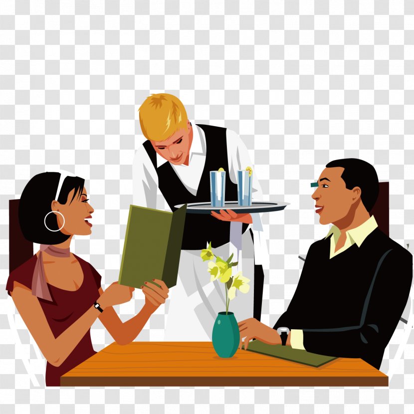 Restaurant Eating Couple Meal Illustration - Communication - Eat The Transparent PNG