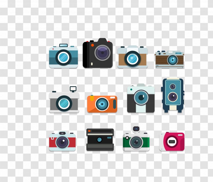 Camera Euclidean Vector Vintage Clothing Photography - Multimedia - Cartoon Set Transparent PNG