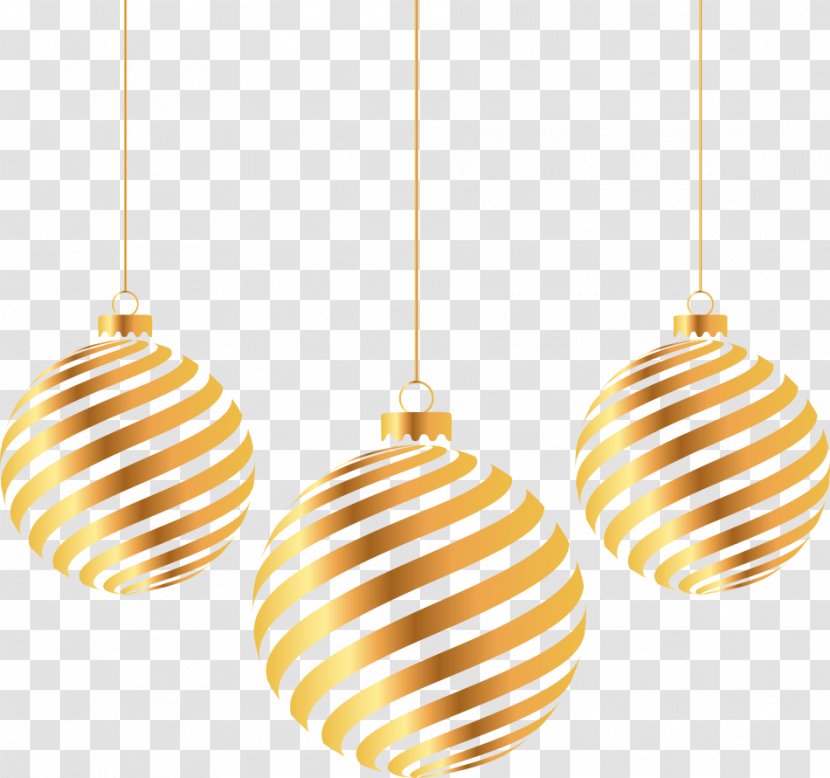 Christmas Gold - Yellow - New Year Golden Ball Transparent PNG