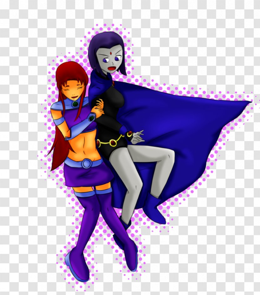 Raven Starfire Beast Boy Robin Teen Titans - Watercolor Transparent PNG