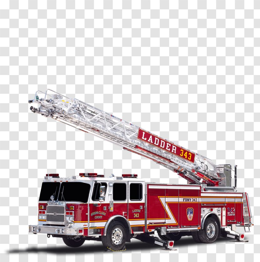 Fire Engine Department Truck Ladder E-One - Volunteer Transparent PNG