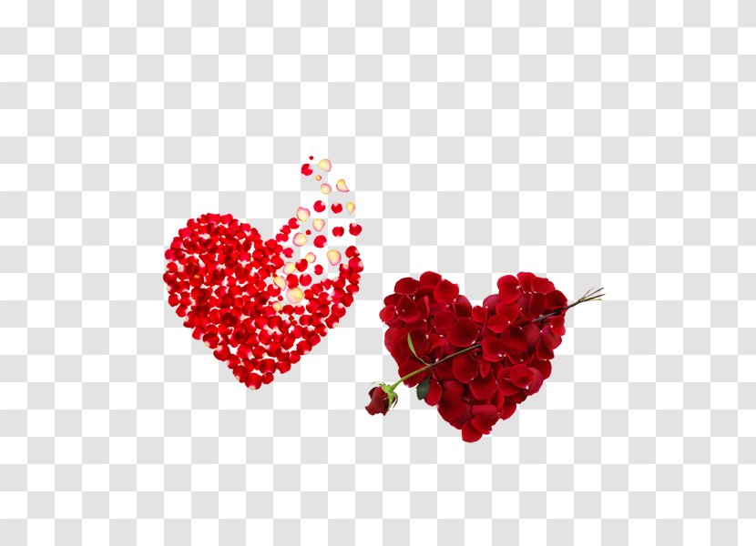 Heart Valentines Day Rose Petal Love Transparent PNG