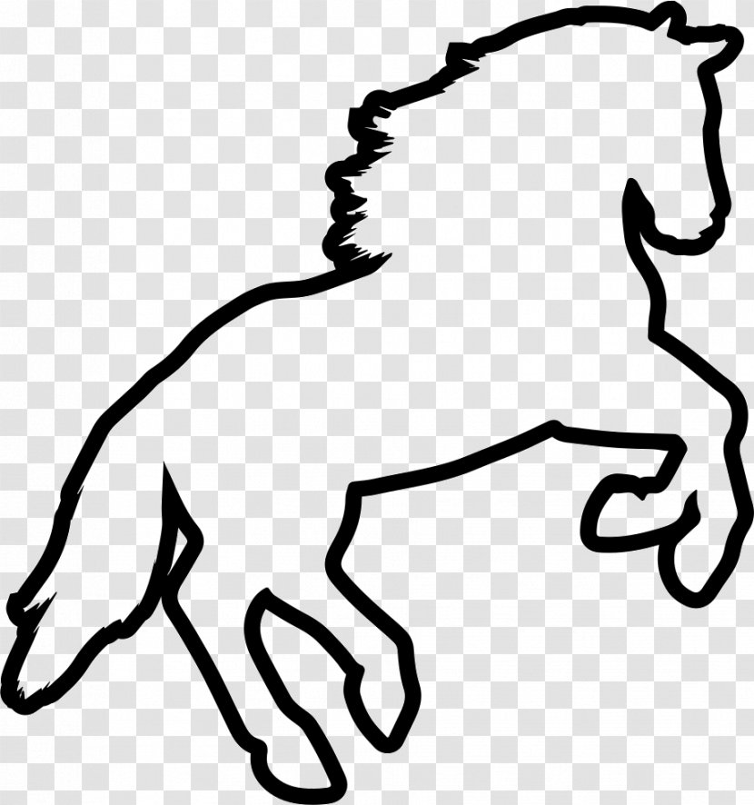 Mustang Dog Silhouette Rearing Clip Art - Line Transparent PNG