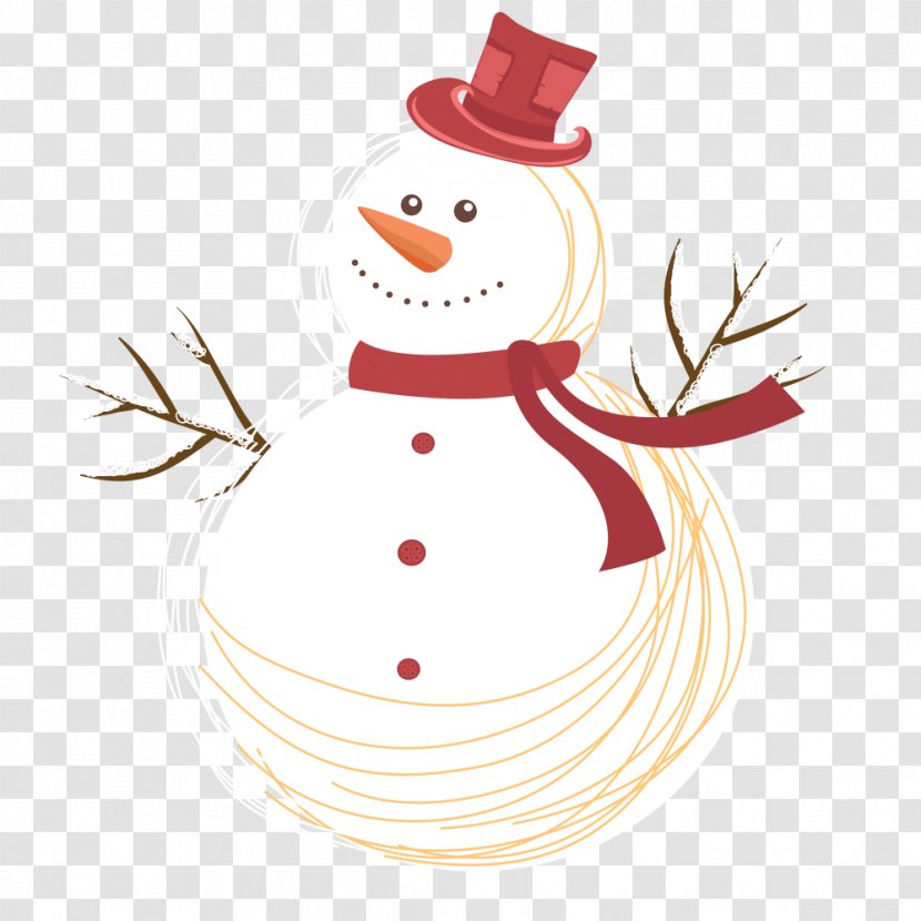 Snowman Christmas Day Vector Graphics Illustration - Poster - Red Hats Transparent PNG