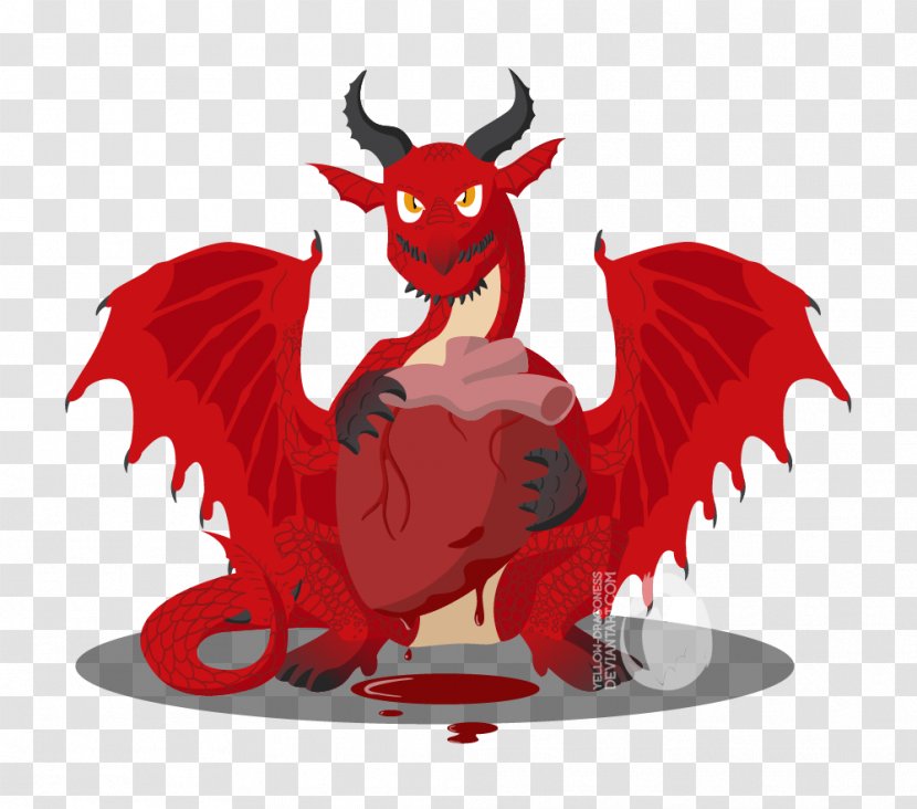Demon Clip Art - Red - Yellow Card Transparent PNG