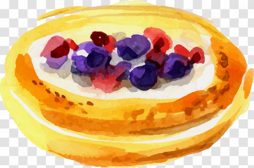 Cupcake Bakery Bread Watercolor Painting - Blueberry Jam Transparent PNG