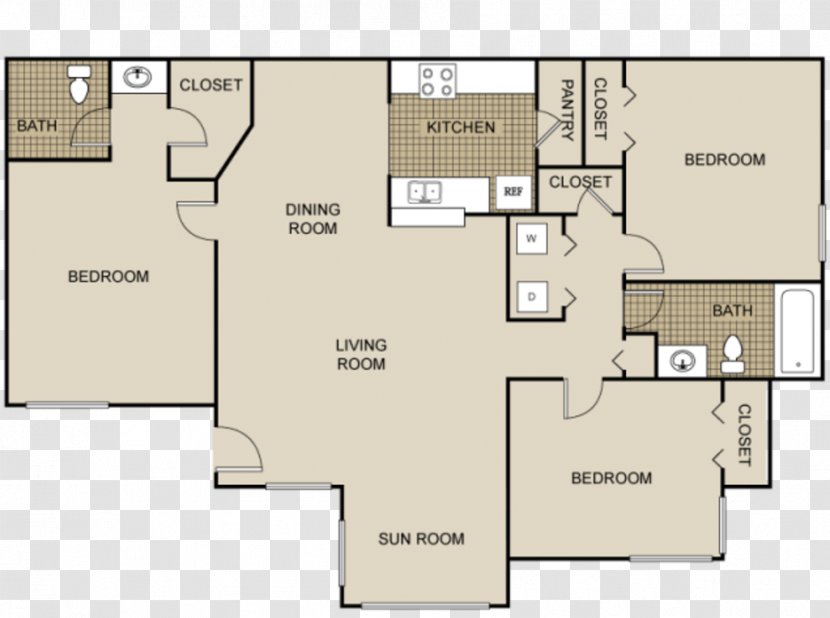 Waverly Place Apartments Renting Floor Plan - Apartment Transparent PNG