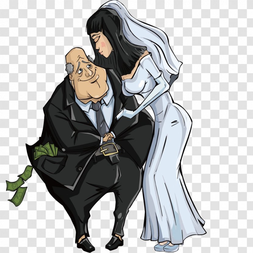 Cartoon Marriage Echtpaar - Frame - Laofushaoqi Wedding Transparent PNG