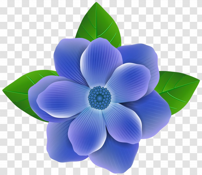 Blue Flower Clip Art - Clipart Transparent PNG