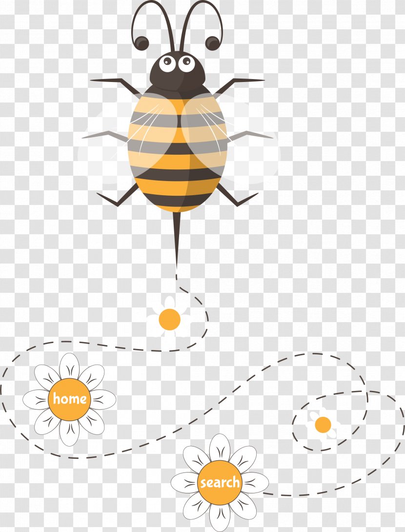 Honey Bee Bumblebee Cartoon Clip Art - Invertebrate - Vector Transparent PNG