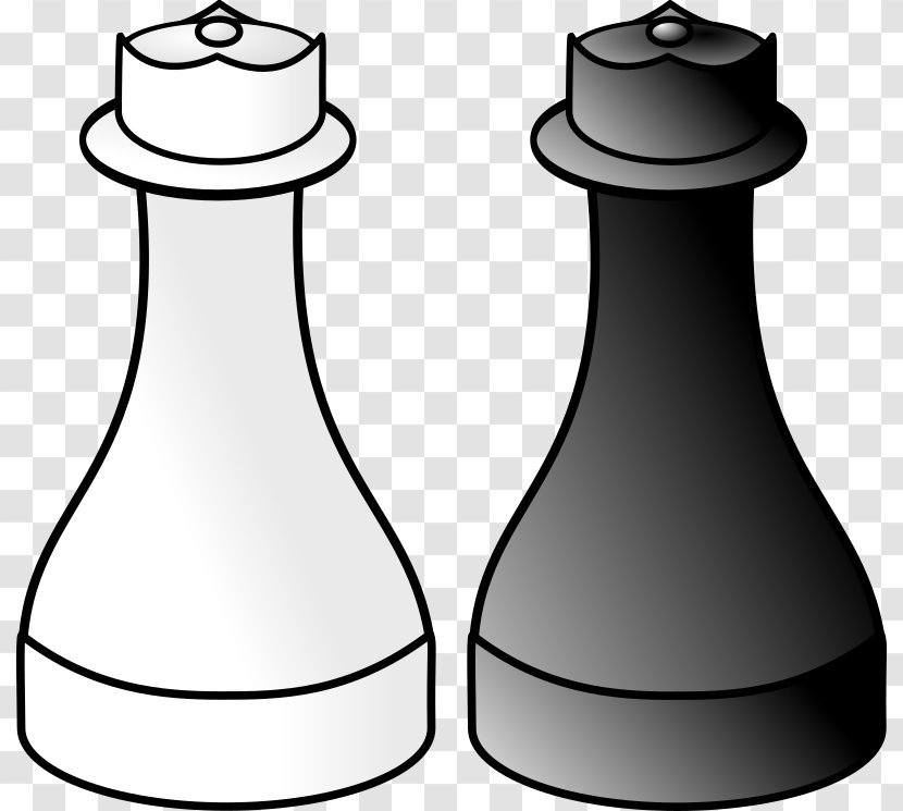 Chess Piece Queen King Clip Art - White And Black In Transparent PNG