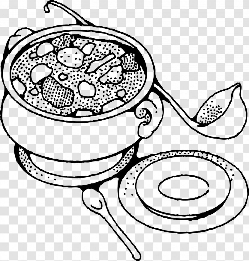 Chicken Soup Bowl Black And White Clip Art - Stew - Cliparts Beef Transparent PNG