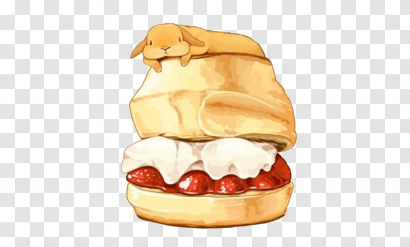 Cream Profiterole Breakfast Drawing Food - Dairy Product - Strawberry Bread And Butter Hand Painting Material Picture Transparent PNG
