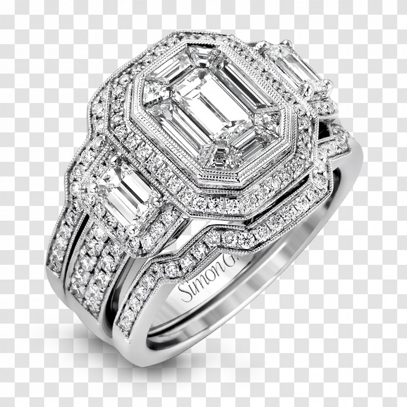 Diamond Wedding Ring Engagement - Metal - Set Transparent PNG