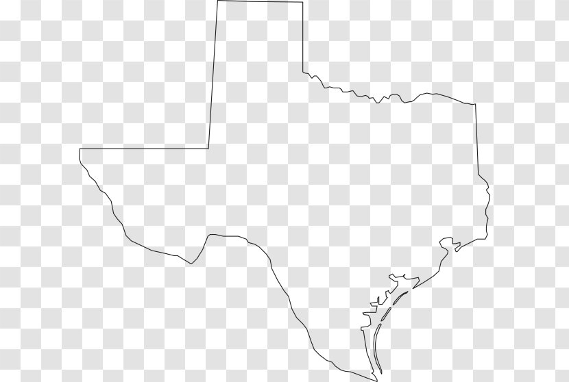 Texas Vector Map Clip Art - Monochrome - Outline Transparent PNG