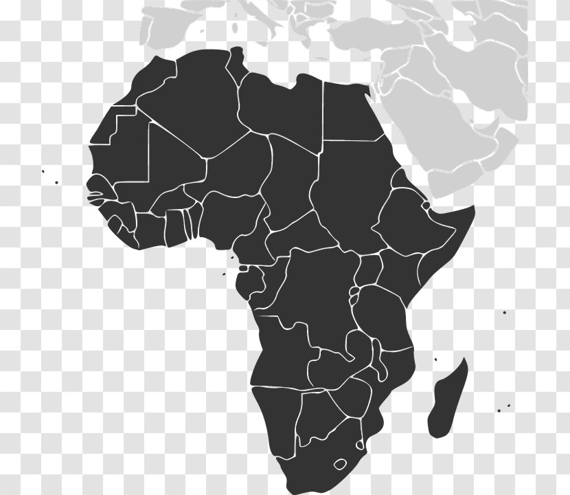 Central Africa Blank Map Vector - Topographic Transparent PNG
