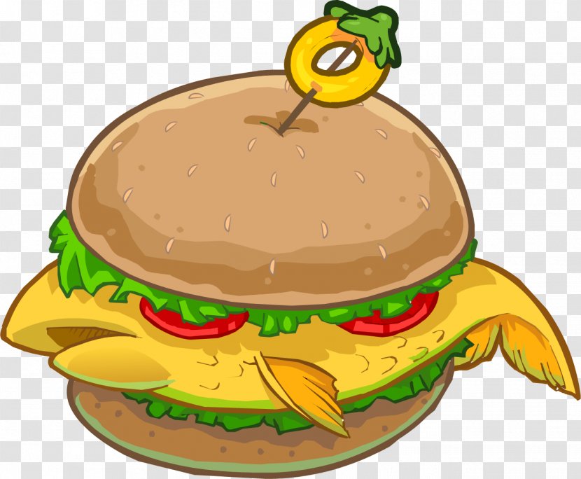Club Penguin Hamburger Pizza Fast Food - Cheeseburger - Bagel Transparent PNG