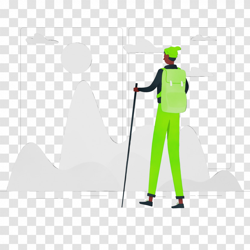 Ski Pole Green Joint Meter Line Transparent PNG