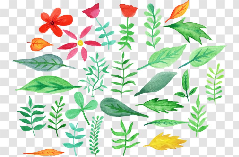 Flower Leaf Watercolor Painting Floral Design - Silhouette - Acuarela Transparent PNG