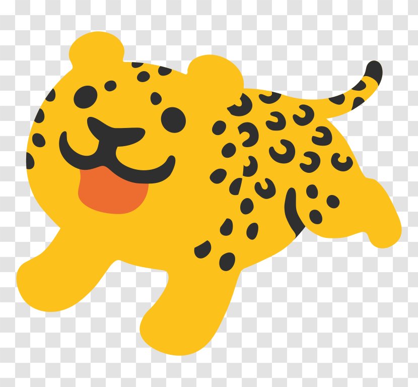 Leopard Emoji SMS Mobile Phones Sticker - Yellow Transparent PNG