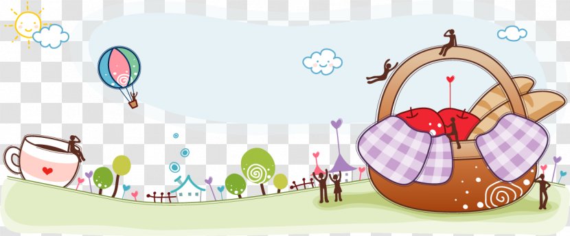 Picnic Basket Illustration - Child - Maternal And Lovely Cartoon Template Transparent PNG