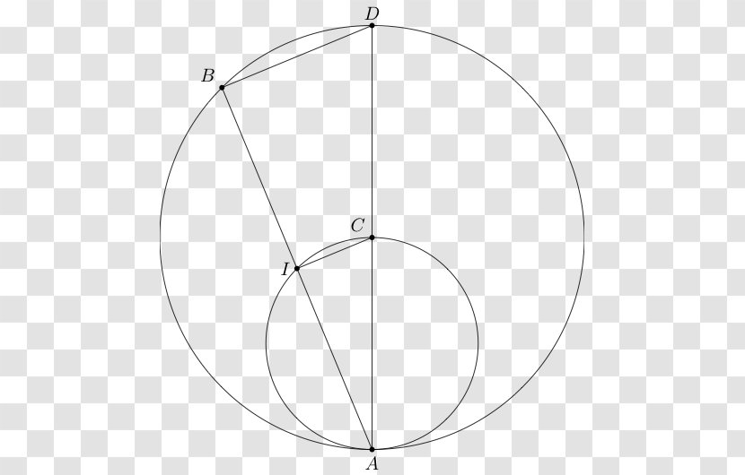 Circle Point Angle Symmetry - Black And White - High School Mathematics Transparent PNG