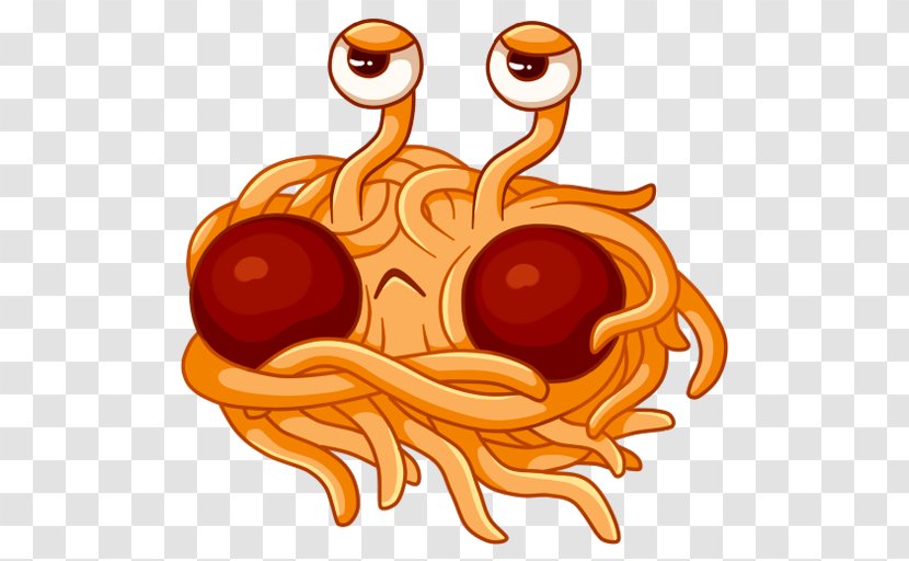 Pastafarianism Flying Spaghetti Monster Telegram Clip Art - Orange Transparent PNG