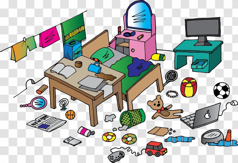 Student Preposition Practice Training Homework - Play - Vector Messy Bedroom Transparent PNG
