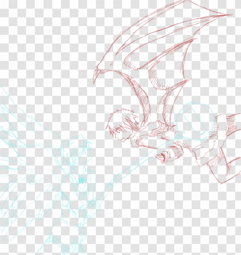 Drawing Visual Arts Sketch - Silhouette - Angel And Demon Transparent PNG