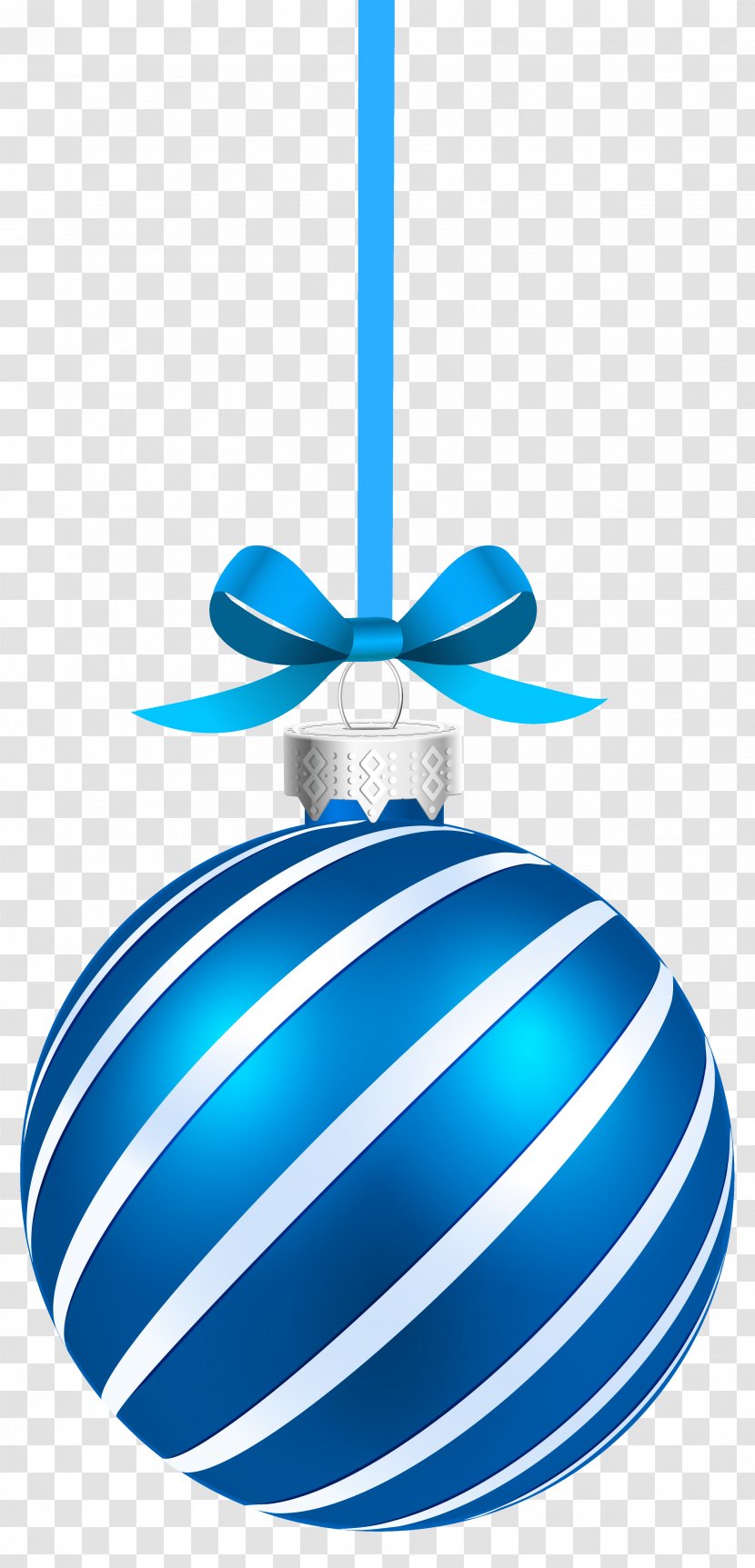 Christmas Ornament Decoration Santa Claus Clip Art - Blue Sriped Hanging Ball Clipart Image Transparent PNG