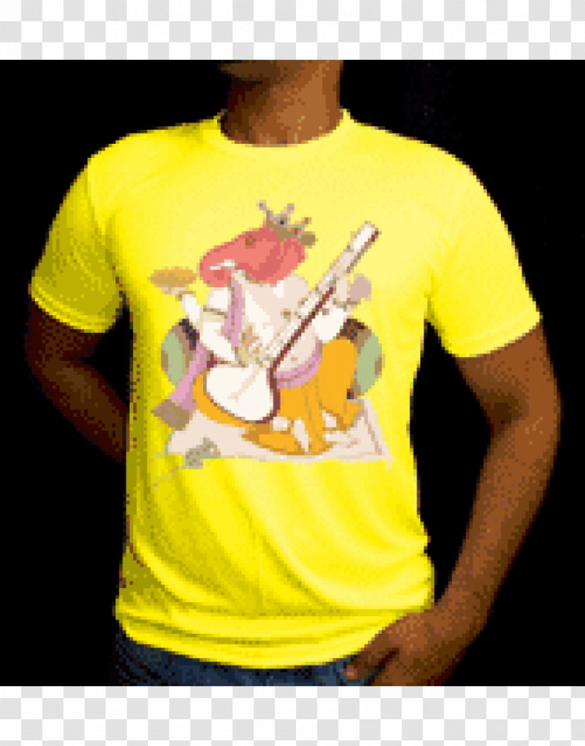 Printed T-shirt Hoodie Lets Flaunt Inc - Yellow - Sri Ganesh Transparent PNG