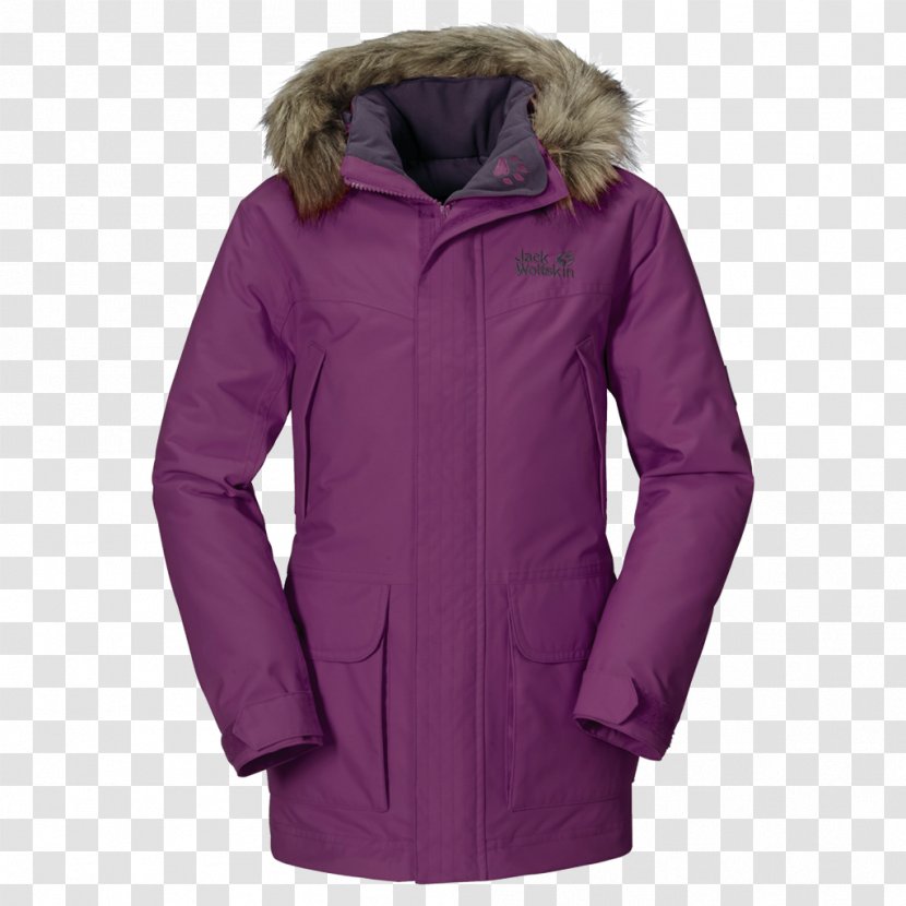 Jacket Parka Jack Wolfskin Clothing Raincoat - Violet Transparent PNG