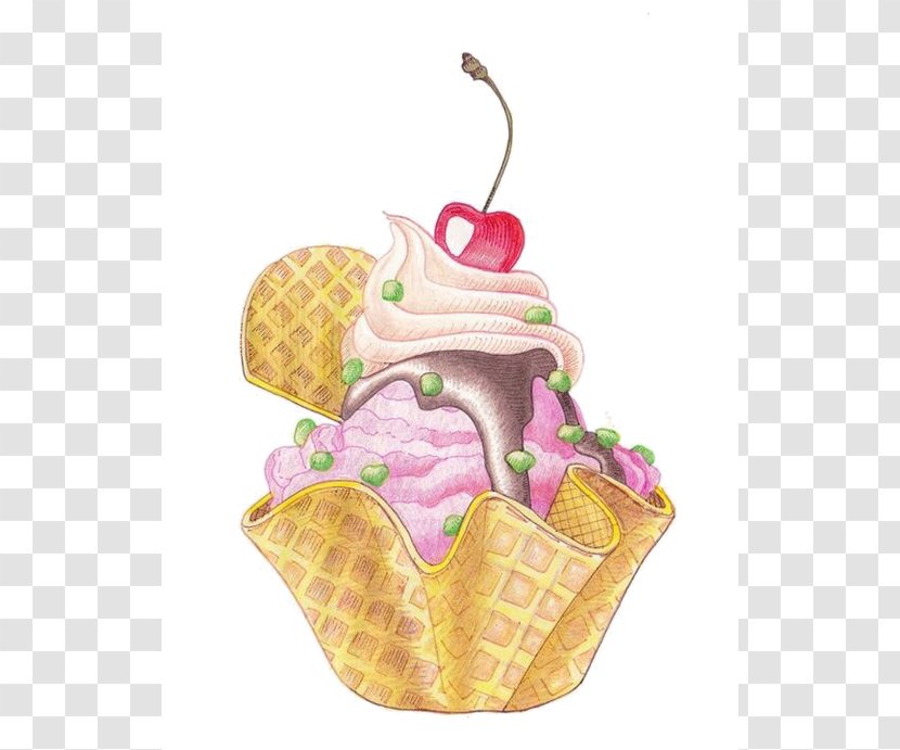 Ice Cream Cone Background - Food - Dairy Plant Transparent PNG