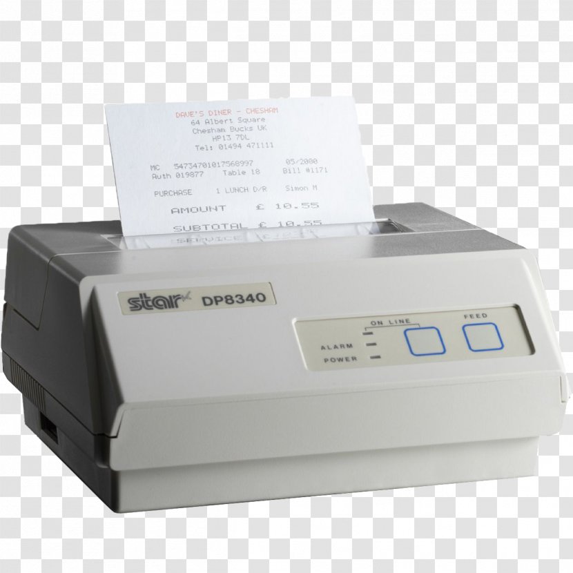 Paper Printer Star Micronics Point Of Sale Thermal Printing - Dot Matrix Transparent PNG