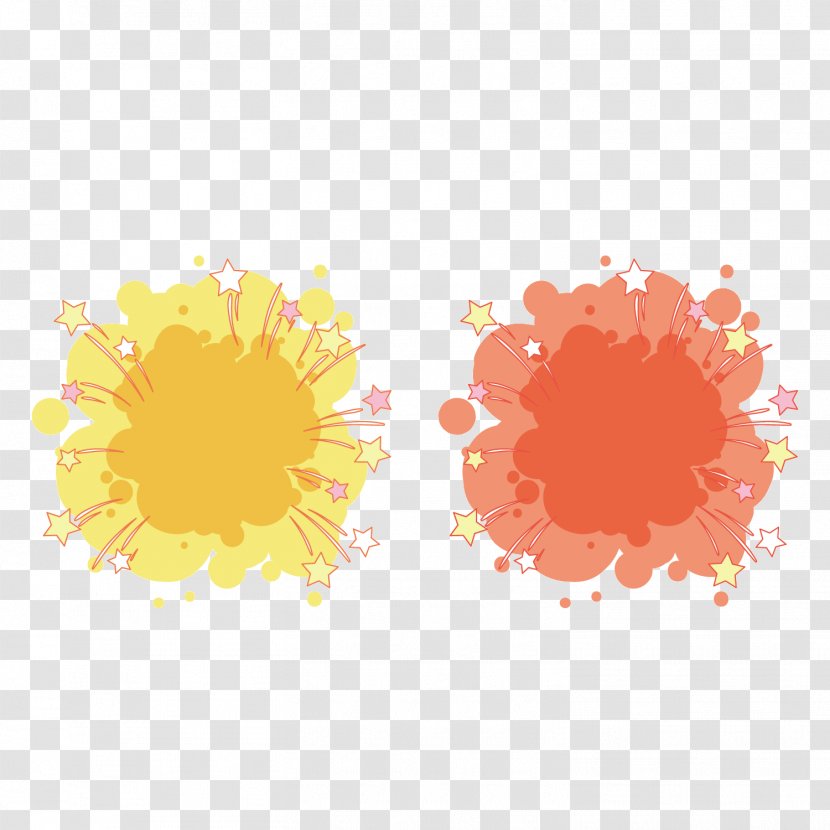 Color Hand-painted Explosion - Cartoon - Petal Transparent PNG