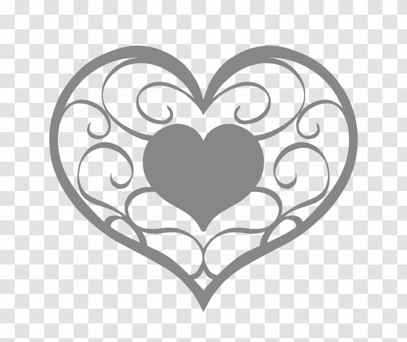 Vine Pattern Heart. - Cartoon - Silhouette Transparent PNG