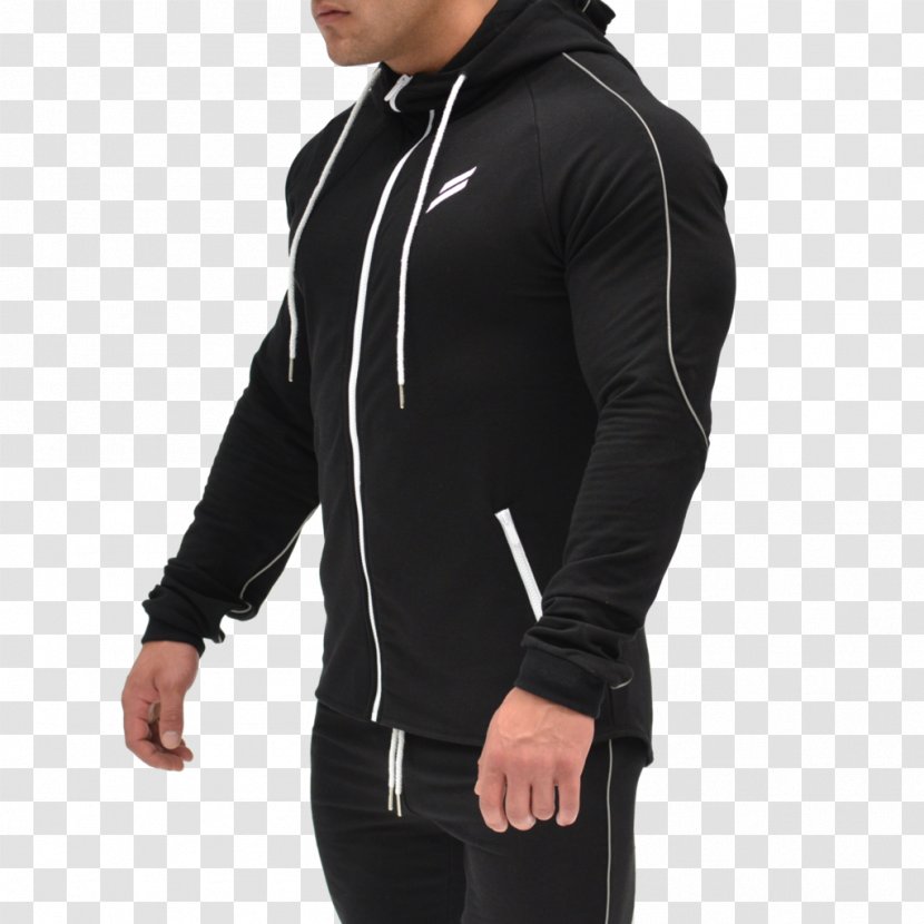 Hoodie Polar Fleece Shoulder Black M Transparent PNG