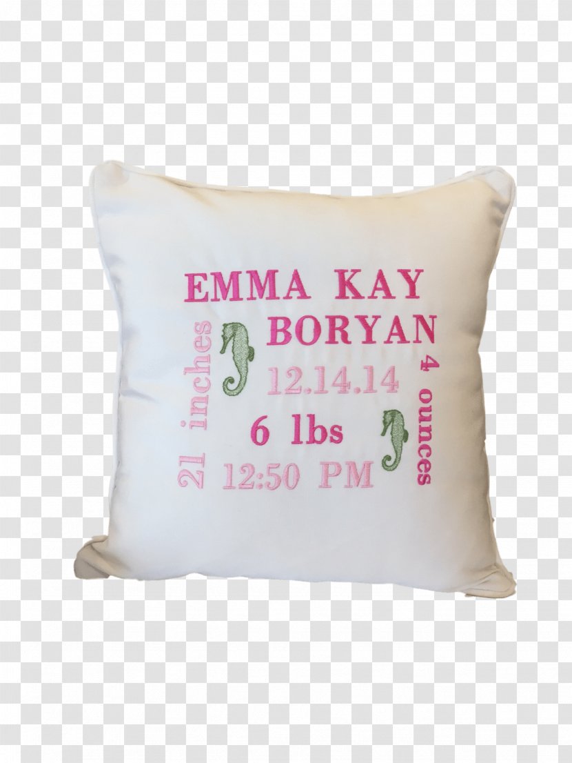 Cushion Throw Pillows Material - Pillow - Birth Announcement Transparent PNG