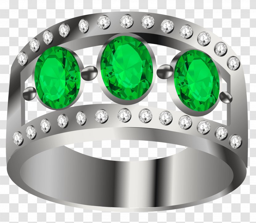 Earring Clip Art Emerald Jewellery - Dresden Green Diamond - Ring Transparent PNG