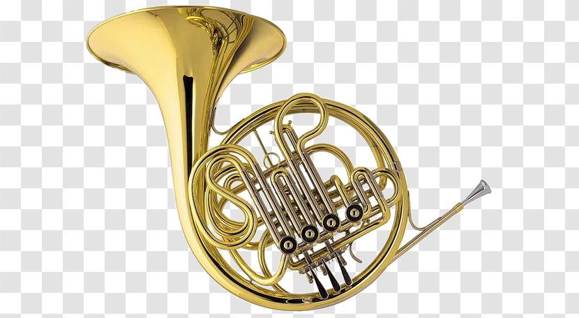 French Horns Brass Instruments Natural Horn Musical - Cartoon Transparent PNG