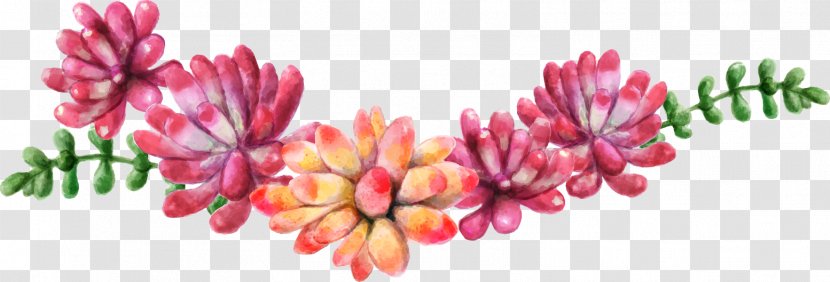 Wreath Watercolor Painting Flower Bouquet - Floral Design - Succulent Plants Transparent PNG