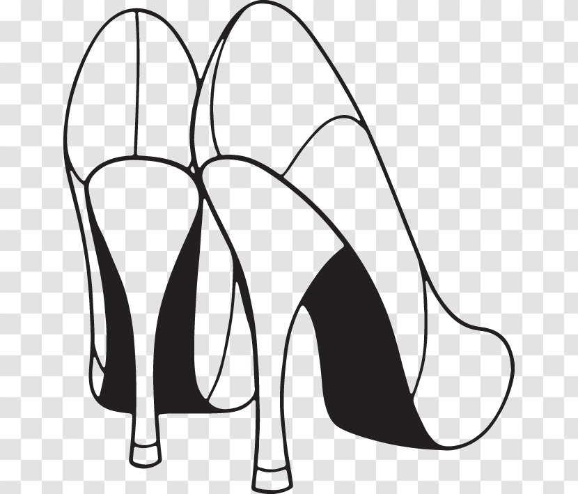 High-heeled Shoe Stiletto Heel White Clip Art - Silhouette - Shoes Transparent PNG