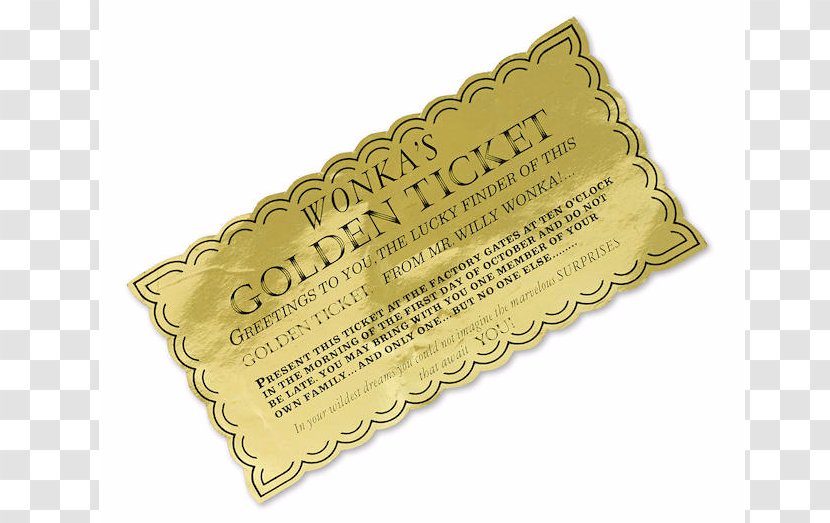 The Willy Wonka Candy Company Dorothy Gale Golden Ticket Wizard Of Oz - Template Transparent PNG